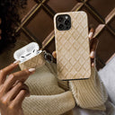 Simply Cream - Quilted iPhone 14 Case 25