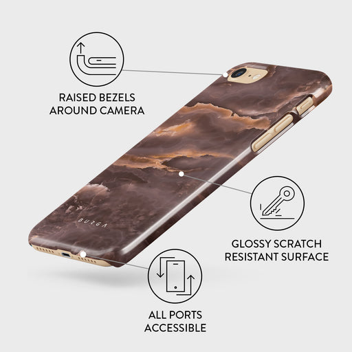 Fire Wood - Brown Marble iPhone SE (2022) Case 3