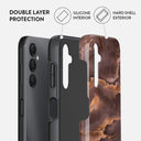 Fire Wood - Brown Marble Samsung Galaxy A14 5G Case 2