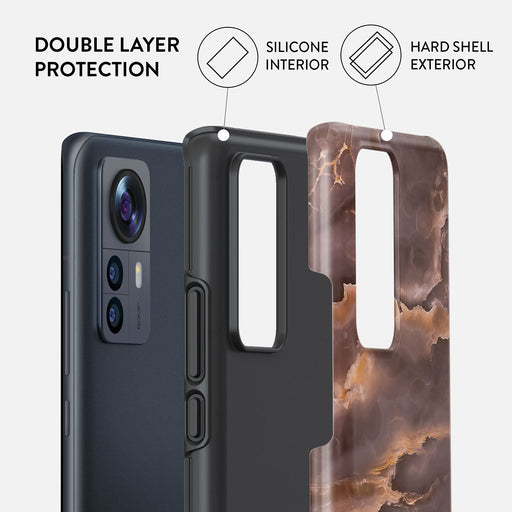 Fire Wood - Brown Marble Xiaomi 12 Pro Case 2