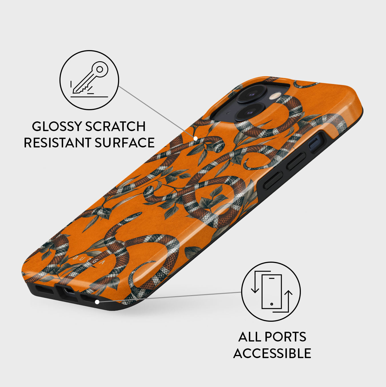 Bitter Apricot - Snake iPhone 13 Case | BURGA