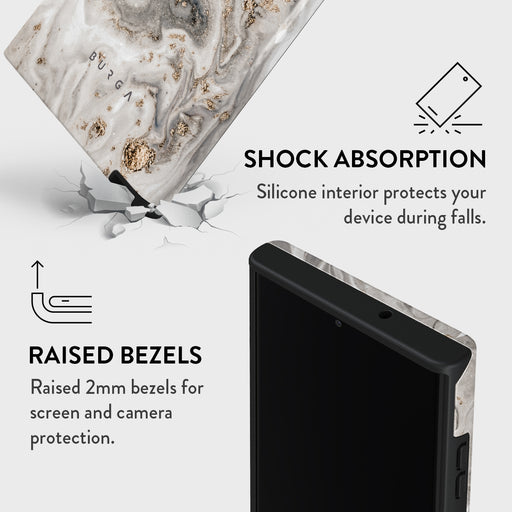 Snowstorm - Grey Marble Samsung Galaxy S23 Ultra Case 8