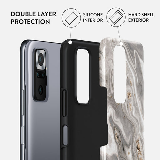 Snowstorm - Grey Marble Xiaomi Redmi Note 10 Pro Case 2