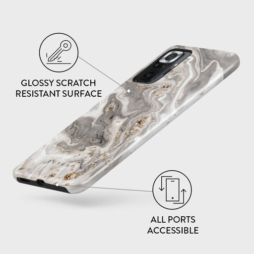 Snowstorm - Grey Marble Xiaomi Redmi Note 10 Pro Case 3
