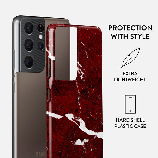 Iconic Red Ruby Marble Samsung Galaxy S21 Ultra Case BURGA