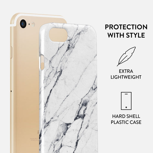 Satin White - Marble iPhone SE (2022) Case 2