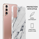 Satin White - Marble Samsung Galaxy S21 Plus Case 2
