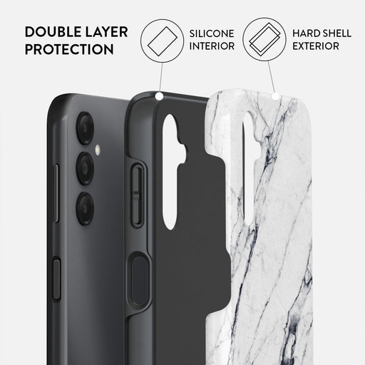 Satin White - Marble Samsung Galaxy A14 5G Case 2