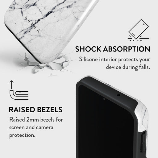 Satin White - Marble Samsung Galaxy A14 5G Case 4