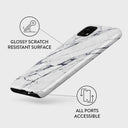 Satin White - Marble Samsung Galaxy A22 5G Case 3