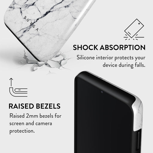 Satin White - Marble Samsung Galaxy A22 5G Case 4