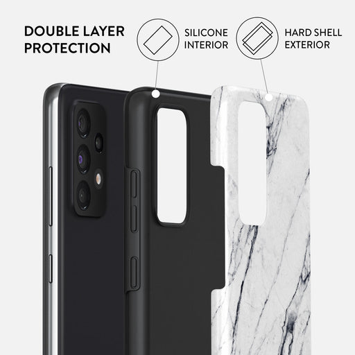 Satin White - Marble Samsung Galaxy A52 / A52S 4G / 5G Case 2