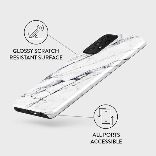 Satin White - Marble Samsung Galaxy A52 / A52S 4G / 5G Case 3