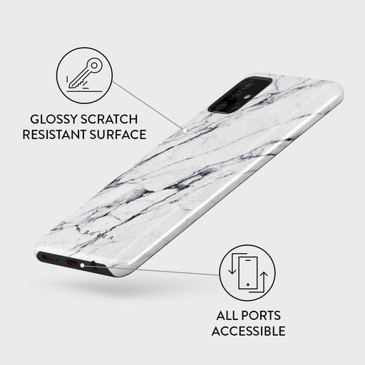 Satin White - Marble Samsung Galaxy A51 4G Case 7