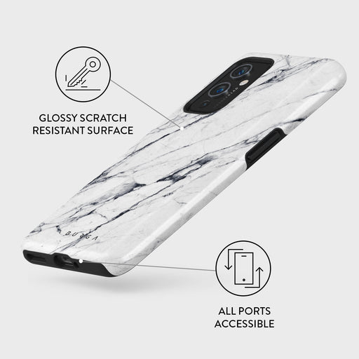 Satin White - Marble OnePlus 9 Case 3