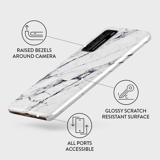 Satin White - Marble Huawei P40 Case 3