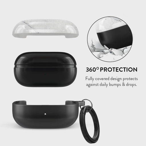 Satin White - Marble Samsung Galaxy Buds Pro Case 2