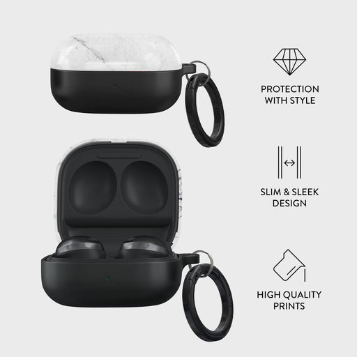 Satin White - Marble Samsung Galaxy Buds Pro Case 4