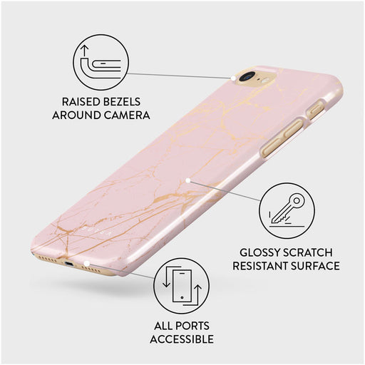 Peachy Gold - Pink Marble iPhone 7 / iPhone 8 Case 3
