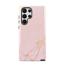 Peachy Gold - Pink Marble Samsung Galaxy S22 Ultra Case
