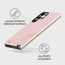 Peachy Gold - Pink Marble Samsung Galaxy S22 Ultra Case 7