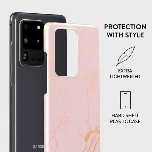 Peachy Gold - Pink Marble Samsung Galaxy S20 Ultra 4G / 5G Case 2