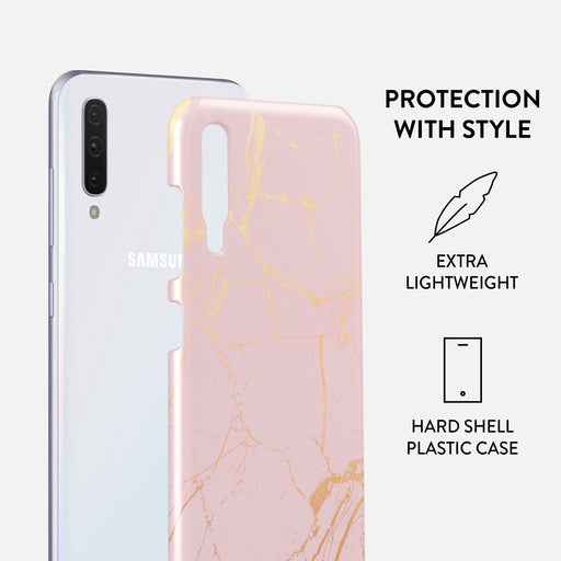 Peachy Gold - Pink Marble Samsung Galaxy A70 Case 2