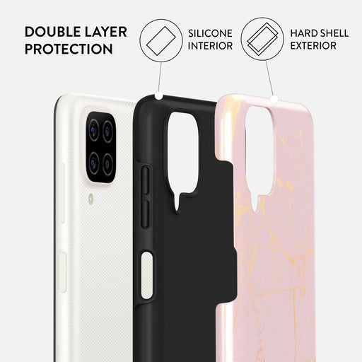 Peachy Gold - Pink Marble Samsung Galaxy A12 4G Case 6