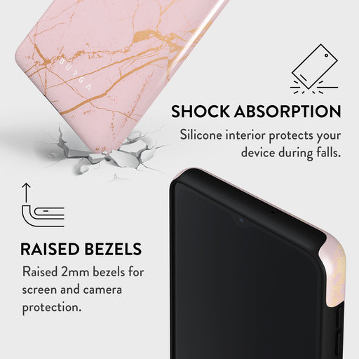Peachy Gold - Pink Marble Samsung Galaxy A12 4G Case 8