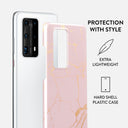 Peachy Gold - Pink Marble Huawei P40 Pro Plus Case 2