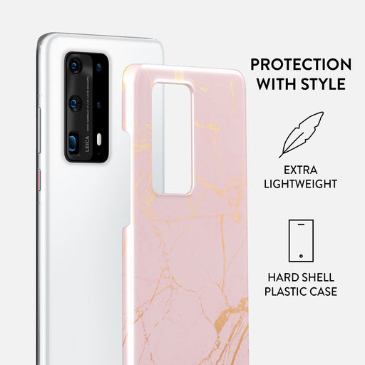 Peachy Gold - Pink Marble Huawei P40 Pro Plus Case 2