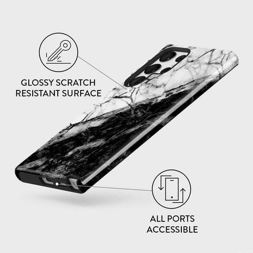 Fatal Contradiction - Black & White Marble Samsung Galaxy S22 Ultra Case 7