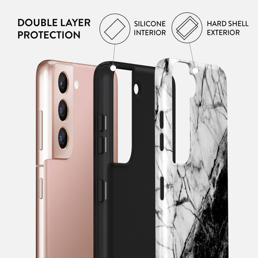 Fatal Contradiction - Black & White Marble Samsung Galaxy S21 Plus Case 6