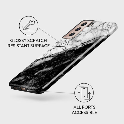 Fatal Contradiction - Black & White Marble Samsung Galaxy S21 Plus Case 7