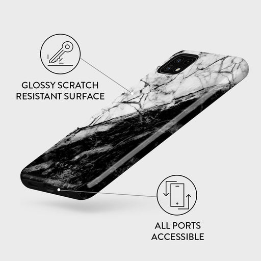 Fatal Contradiction - Black & White Marble Samsung Galaxy A22 5G Case 3