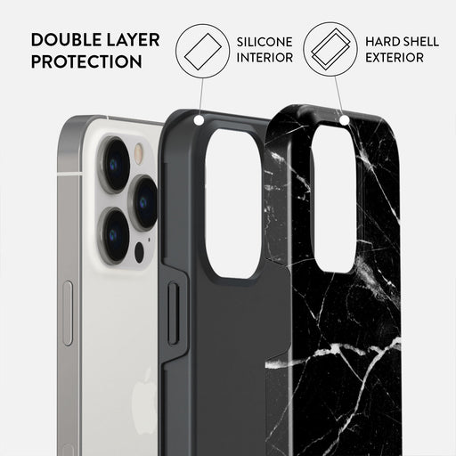 Noir Origin - Black Marble iPhone 13 Pro Case | BURGA