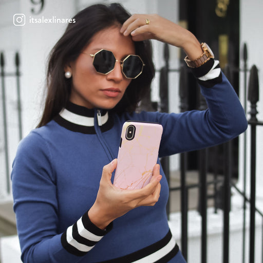 Peachy Gold - Pink Marble Samsung Galaxy A70 Case 5