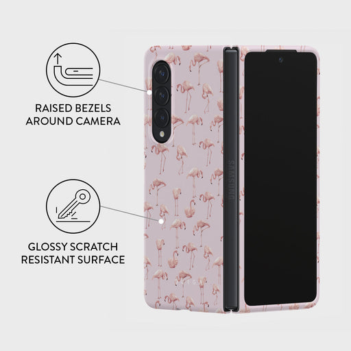 Nostalgic Pink - Flamingos Samsung Galaxy Z Fold 3 Case 3