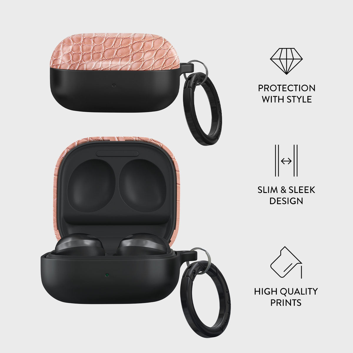 Pink Croco - Samsung Galaxy Buds 2 Case Cover | BURGA