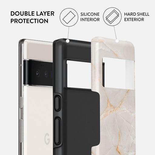 Vanilla Sand - Marble Google Pixel 6 Pro Case 2