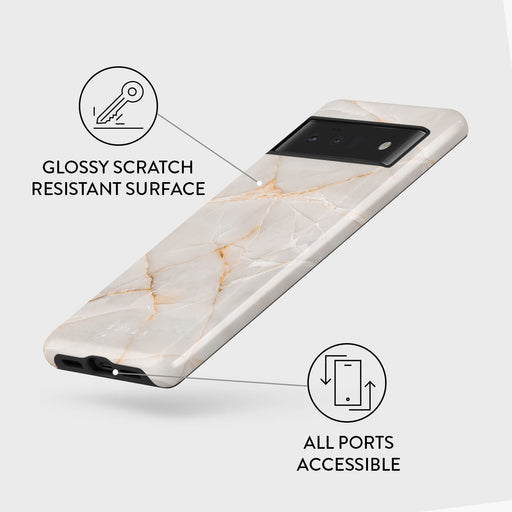 Vanilla Sand - Marble Google Pixel 6 Pro Case 3