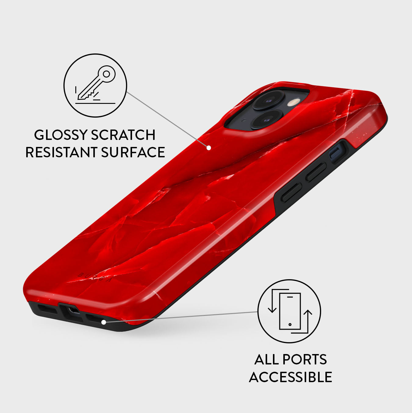 Wild Blaze - Red iPhone 14 Case | BURGA