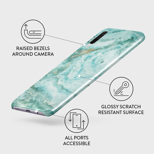 Uluwatu Waves - Teal Samsung Galaxy A70 Case 3