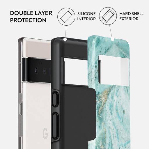 Uluwatu Waves - Teal Google Pixel 6 Pro Case 2