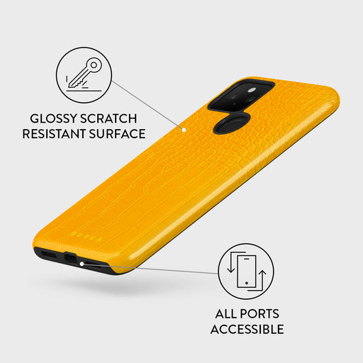 Canary Yellow - Snake Skin Google Pixel 5 Case 7