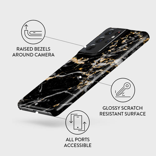 Make A Wish - Gold Marble Samsung Galaxy S21 Ultra Case 3